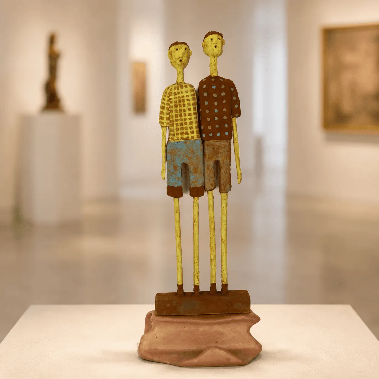 Niños sobre ladrillo