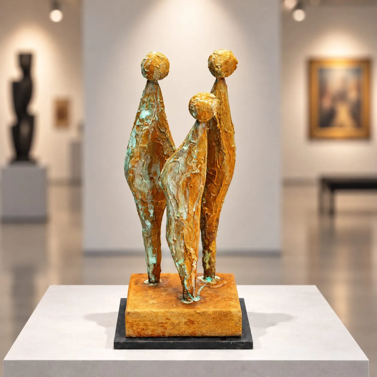 trio sobre madera